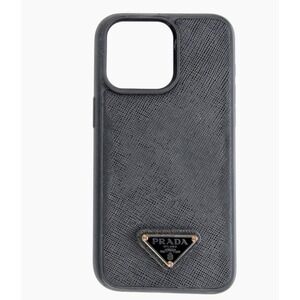 Prada Saffiano Leather iPhone 15 Pro Max Case Black 2ZH183 New
